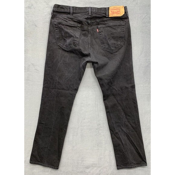 Levi's Strauss 501 Denim Jeans Men's Size 38X32 Black Button Fly Straight Dark - Picture 4 of 16